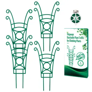 Yhtpouqe Stackable Plant Trellis for Climbing Plants Indoor 4 Pack Garden Trellis for Potted Plants Stackable Plant Trellis Indoor for Houseplant Vine Pothos Plant Support Stakes Decoration