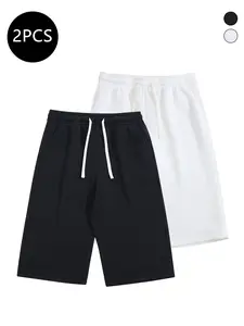 2-pack men’s summer athletic shorts—breathable seven-eighths shorts for running, workouts, fitness, and everyday casual wear.