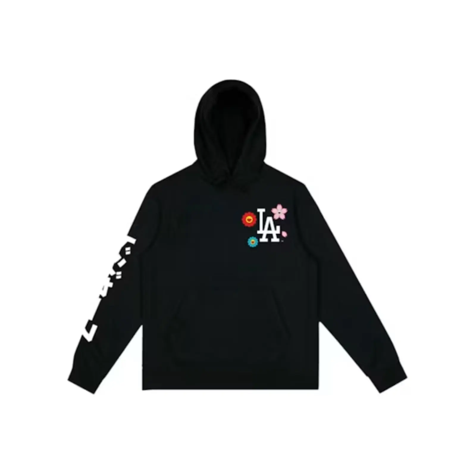 Takashi Murakami x Los Angeles Dodgers Hoodie / Black / Men's Graphic Pullover Hoodie / MLB Baseball Sweatshirt / Casual Streetwear / Fleece Hoodie / Long Sleeve Sports Apparel / Fan Wear