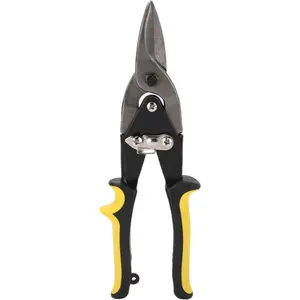 10 Inch Aviation Snips, Heavy-Duty Straight Cut Metal Shears - Chrome Vanadium Steel Blades for Sheet Metal, Aluminum, Gutter & DIY Projects-Ergonomic Grip & Safety Lock,Comfort Grip Handle