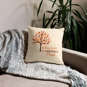 Falling Leaves and Football Pillow | Fall Pillow | Autumn Decor | Fall and Leaves Pillow | Porch Pillow | Farmhouse Decor | Farmhouse Pillow