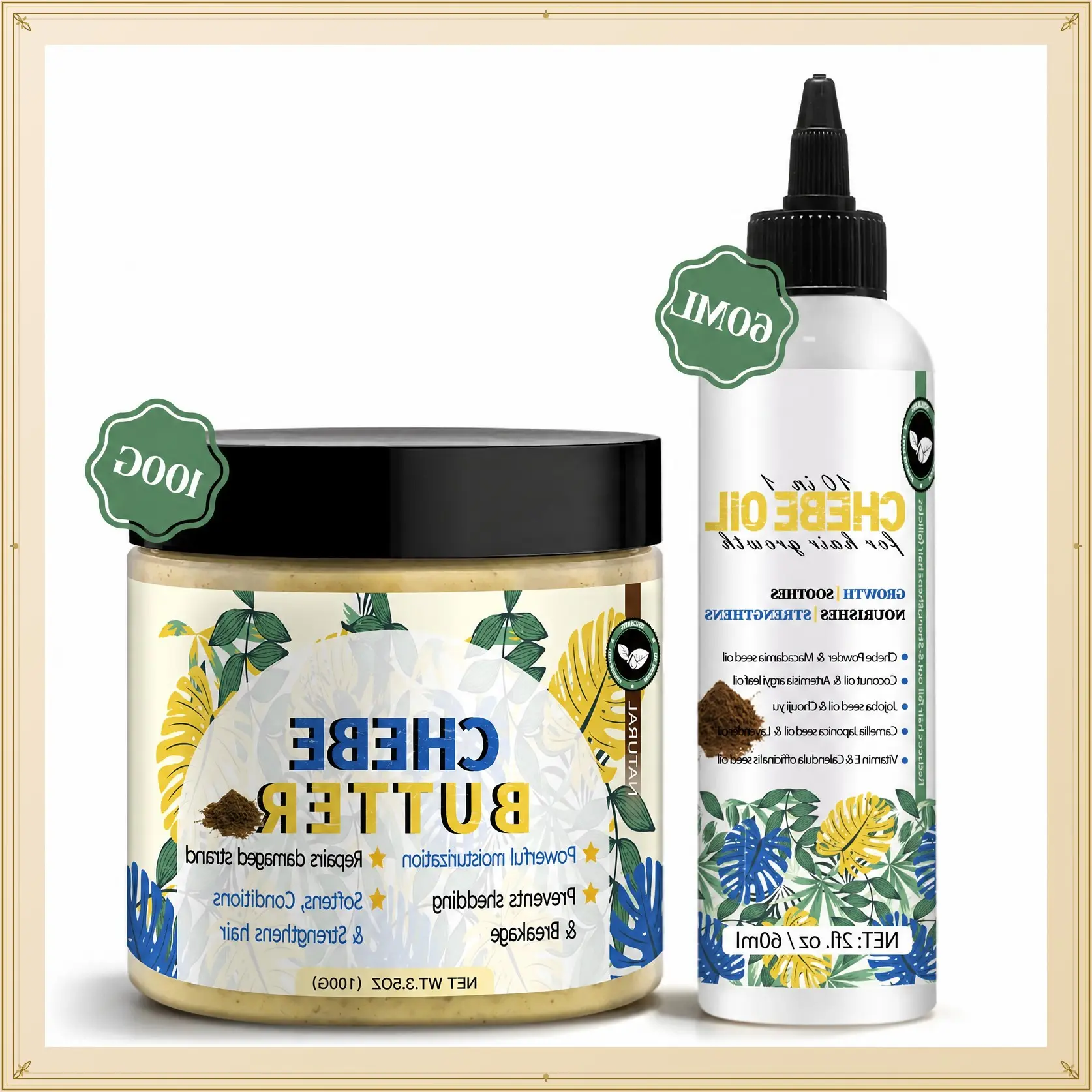 Chebe Hair Butter for Growth and Thickening Deep Moisturizing Hair Grease Natural Conditioner for All Hair Types As New Year Gift