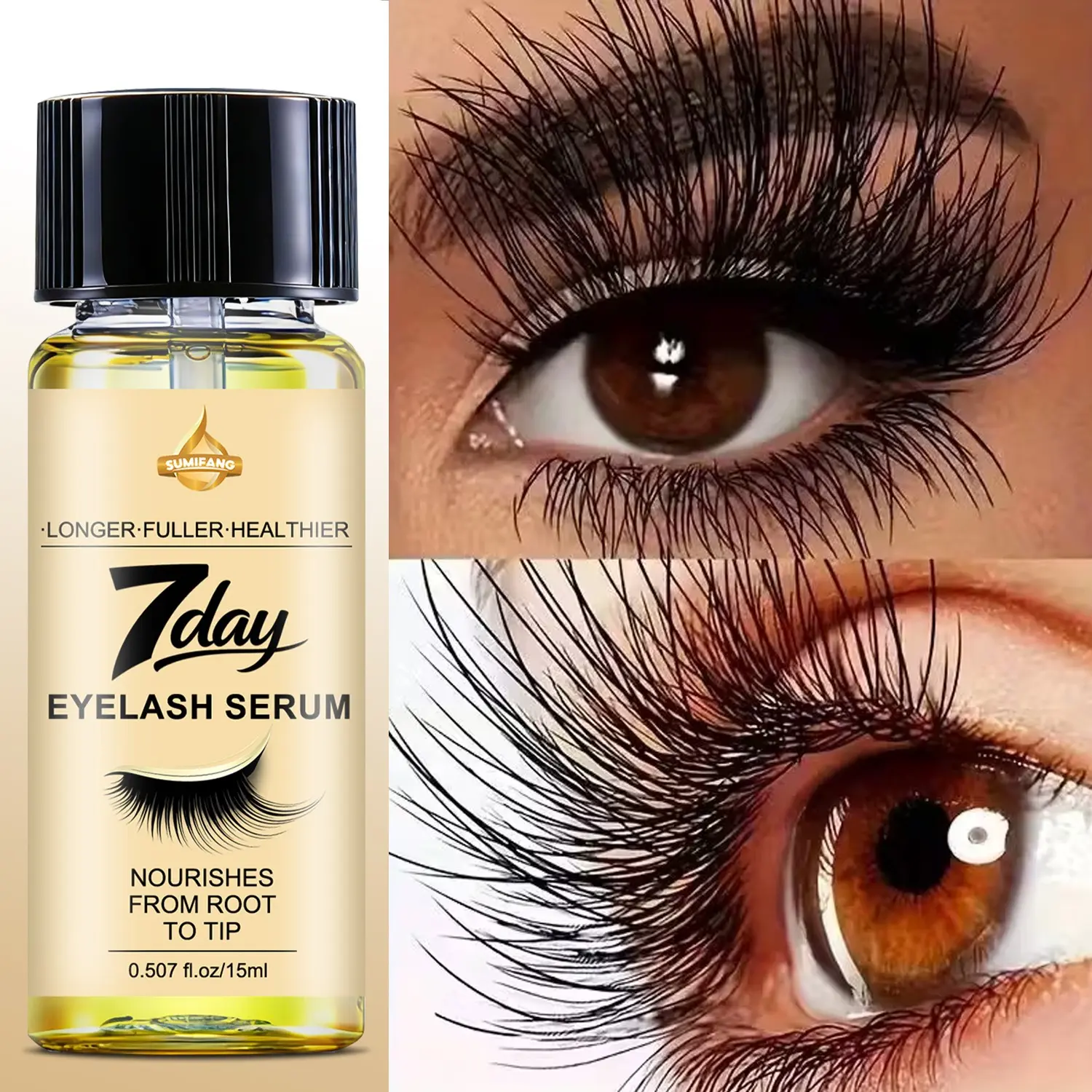 Nourish eyelashes from the roots, Advanced Eyelash Serum 15ml, Eyelash Boost Serum, Eyelash Enhancing Serum, Eye Care Formula, Salicylic Acid + Peptide Complex + Collagen, Refreshing texture, Lightweight