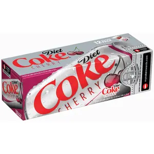 Diet Coke Cherry 12 fl oz 12 Pack Sugar Free Calorie Free Refreshing Sweet Cherry Flavor Bold Twist Classic Taste