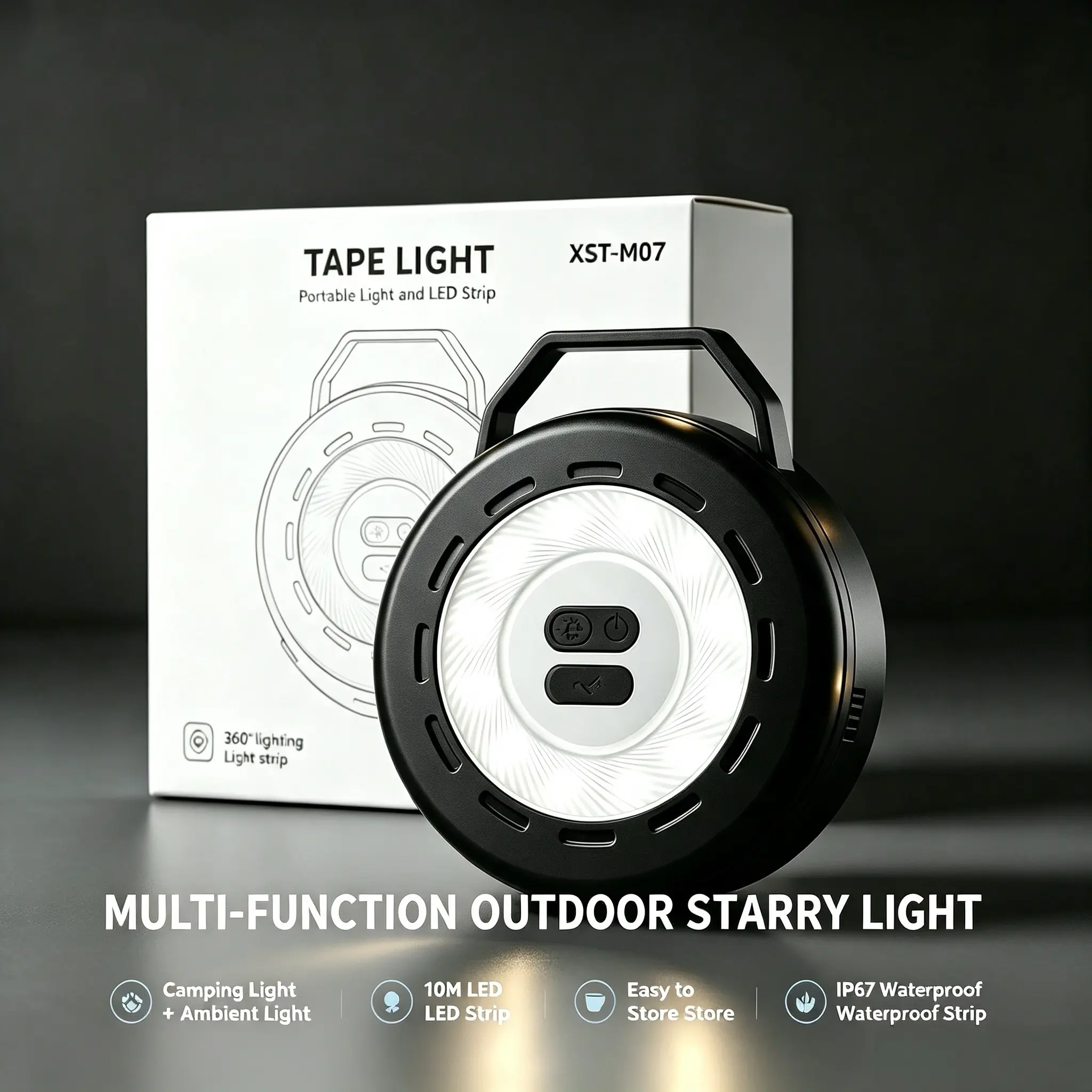 Retractable Portable LED Strip Electric Camping Lantern, Outdoor Emergency Light, Backyard Decor Lanterns string