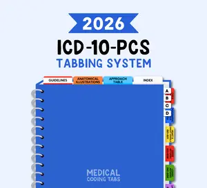 2026 ICD-10-PCS - Tabbing System | Medical Coding Tabs | Book Tabs (Book NOT included)