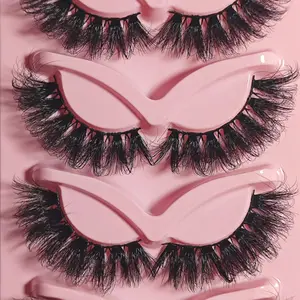 p8761 Long Fluffy Faux Cluster Lashes | Wispy Natural Curl Strip Extensions | Bold Spider Lash Look for Fall