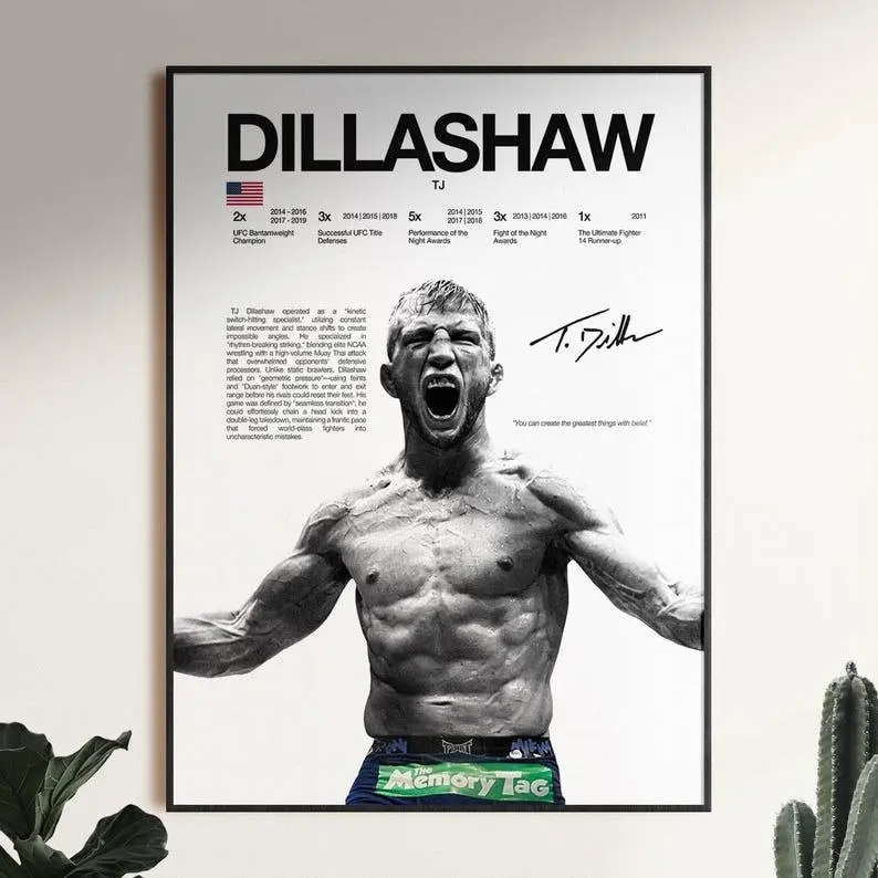 TJ Dillashaw Poster, Wall Print, MMA Wall Print, Fighter Poster, Gym Poster, Fan Room Decor, Gift for Him, Champion