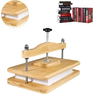 Wooden Book Press, 11.6 x 7.9 Inch Bamboo Book Binding Press for Bookbinding, Portable Bookbinding, Holiday Gift for Thanksgiving and Christmas
