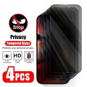 4pcs Privacy Screen Protector,Compatible iPhone 17 Air/17 Pro Max/17 Pro/17/16/15/14/13/12/11/Pro Max/Pro/Plus/Mini/16E/X/XS/XR/XS MAX/7/8/SE,Anti-spy,Full Coverage,9H Hardness,Scratch-Resistant,Bubble-Free,Compatible dynamic island