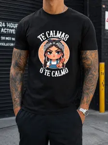 Te Calmas O Te Calmo Chicana Girl Graphic Tee Vintage Washed Cotton T Shirt For Men Women Funny Spanish Quote Streetwear Tee