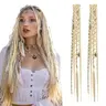 16in Unisex Handmade Synthetic Fiber Braided Hair Extension Clips - Chemical Fiber PE Braids, Dreadhead Dreadlock Loc, Bohemian Chic Straight Blonde Synthetic Extensions & Pieces