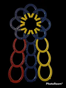 Rosette Ribbon Shaped Belt Buckle Wall Display