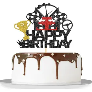 1pc Party Pack/Happy Birthday Cake Decoration/Racing Birthday Cake Decoration/Quick Birthday/Adult Birthday Party Decoration (Racing)
