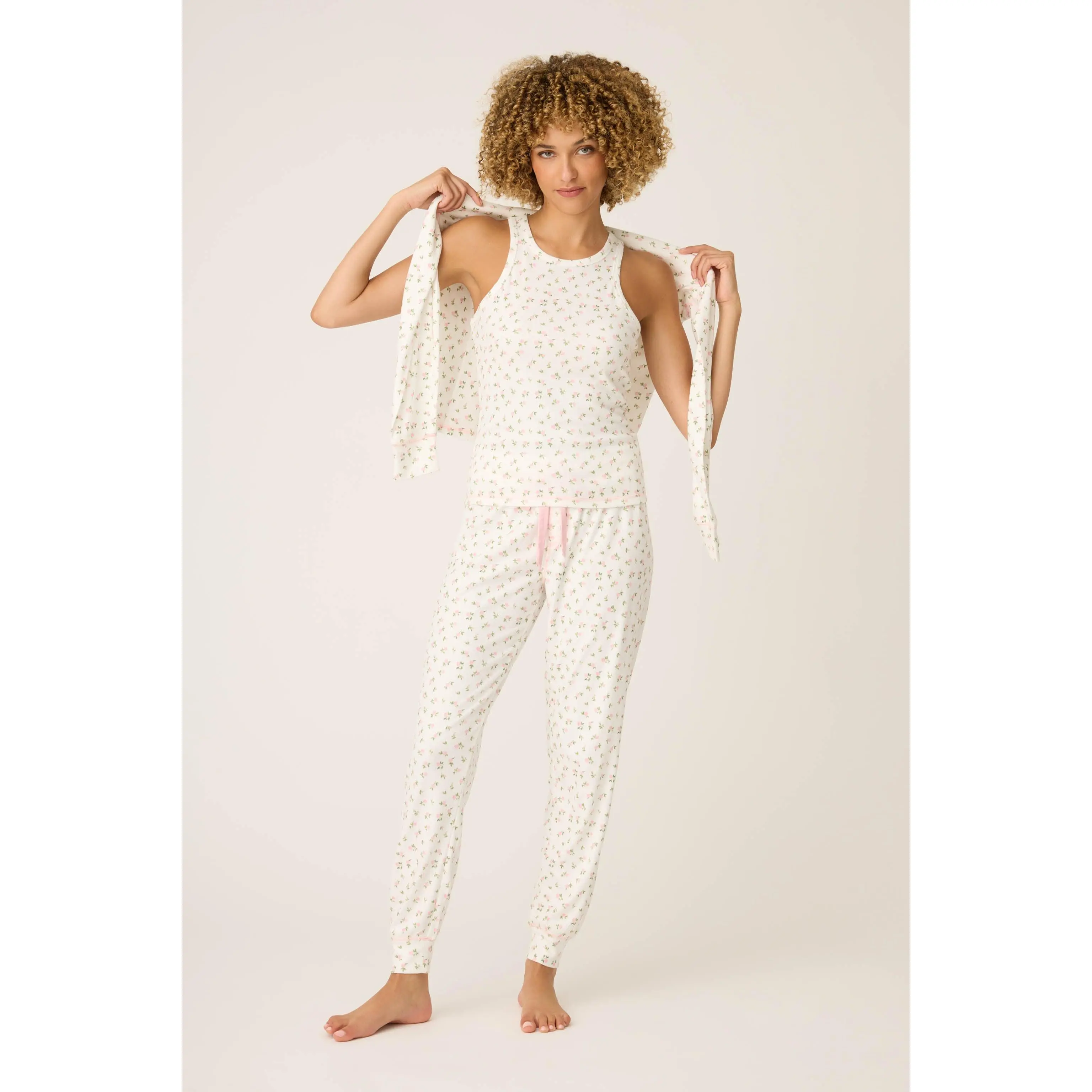Pointelle Essentials Ditsy Floral 4-Piece Loungewear Set