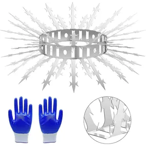 Bird Spikes for Outside, 12 Pack Stainless Steel  Spikes & Baffles for Garden, Deter Birds Pigeon    Snake from Fence Roof Window Bird Feeder Poles (12FT)