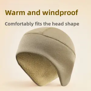 Outdoor Camouflage Beanie Fleece Lined Winter Hat Windproof Warm Thick for Men Women Hiking Cycling Skiing Sports Headwear