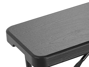 VINGLI 6 feet Plastic Folding Bench,Portable in/Outdoor Picnic Party Camping Dining Seat, Garden Soccer Multipurpose Entertaining Activities, Smooth HDPE Tabletop, 1/2 Pack, White/Black/Brown