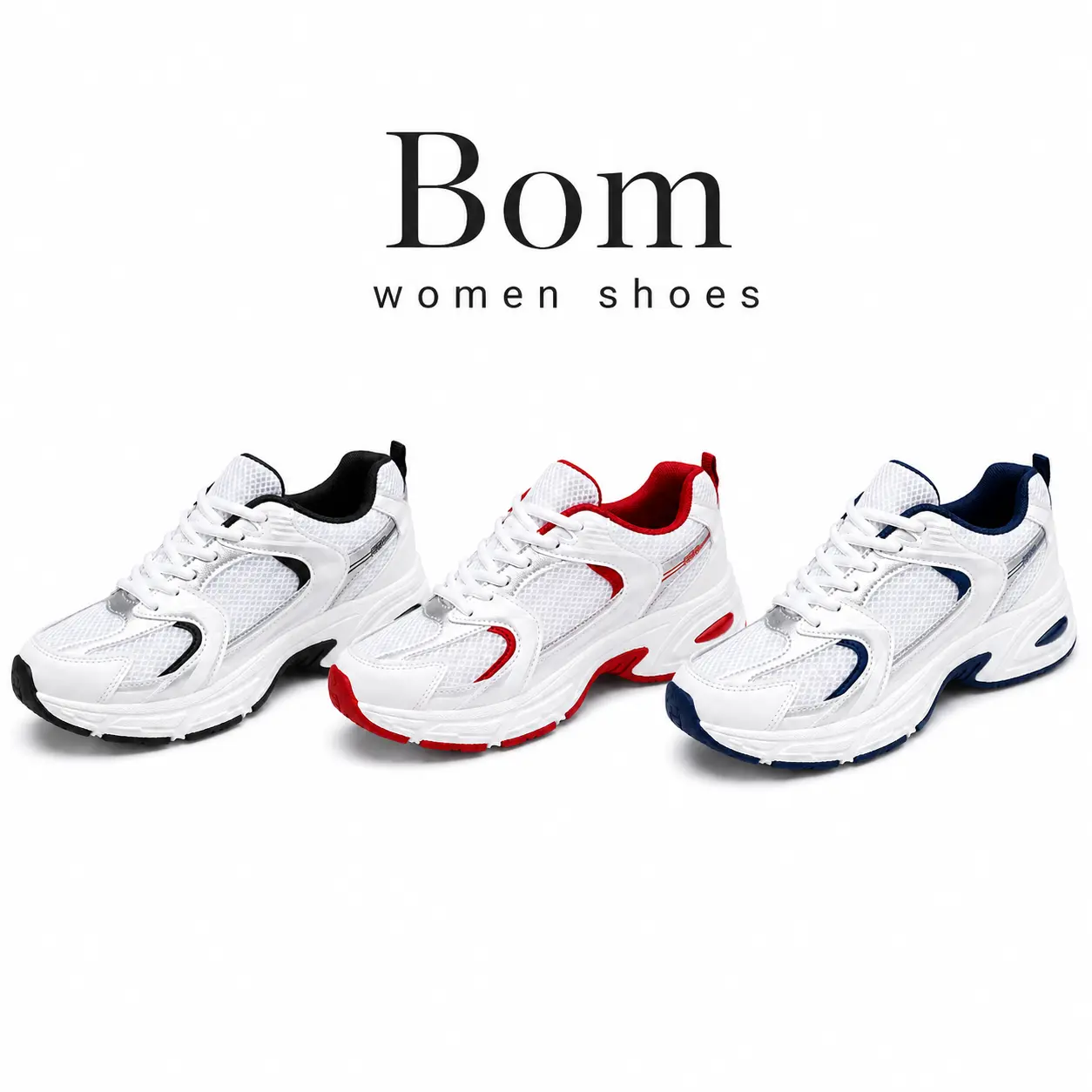 Born Women Shoes - White & Red Athletic Sneakers for Women, Comfortable & Stylish Design, Perfect for Daily Wear