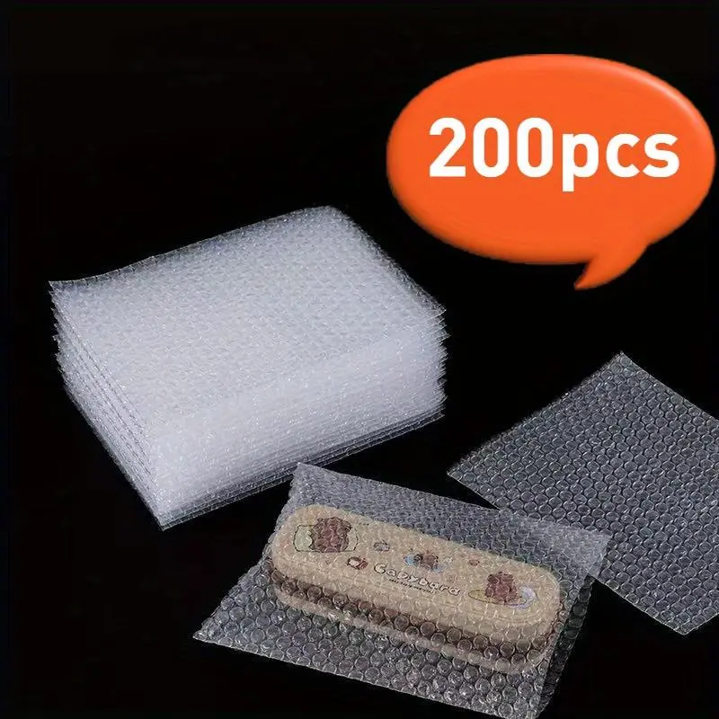 200pcs Clear Plastic Cushion Wrap Pouches, Textured Surface for Secure Grip & Protection | Ideal for Mailing and Packaging | Transparent, Durable Shipping Envelopes, Gift Wrapping Supplies