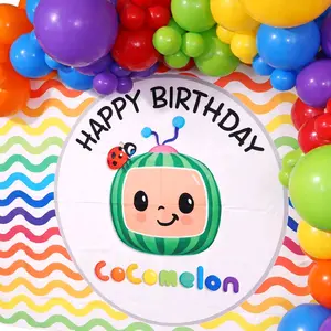 melon Party Kit Balloons and Banner 5x6 for Kids Decoration