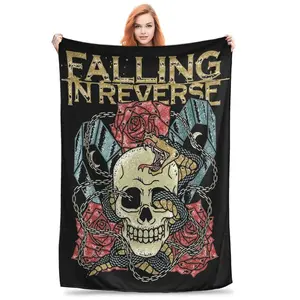 Falling In Reverse Official Merchandise The Death Blanket Multi-size Warm Cozy Fluffy Throw Blankets for Couch Sofa and Bed