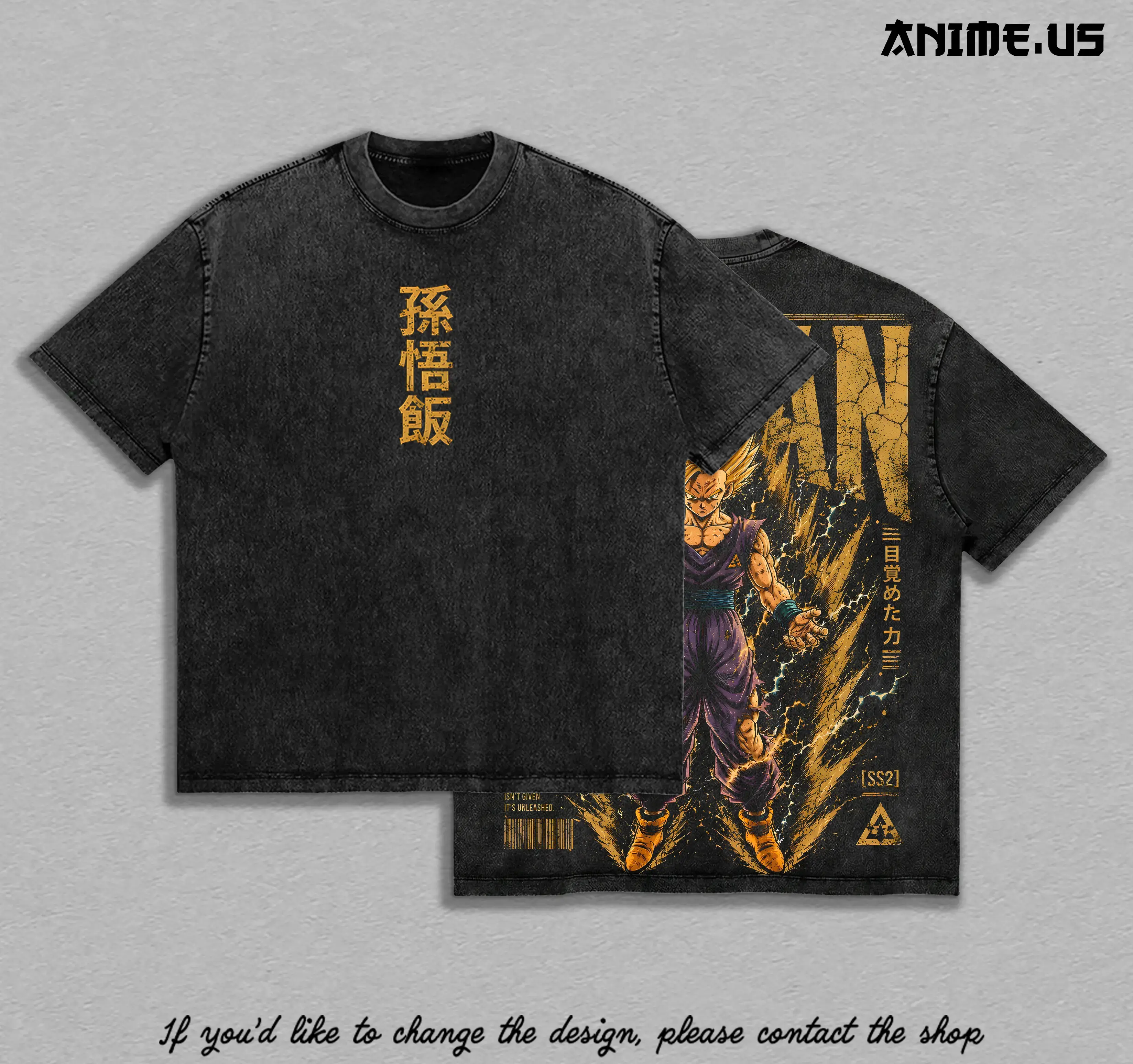 Son Gohan SSJ2 Vintage Washed Graphic Tee Heavyweight Cotton Oversized Streetwear Shirt Double Sided Print Men Women Gym Pump Cover 90s Retro Anime Manga Apparel DBZ Fan Gift Y2K Casual Japanese Essential Short Sleeve Top Trend Clothes Premium Merch Tee