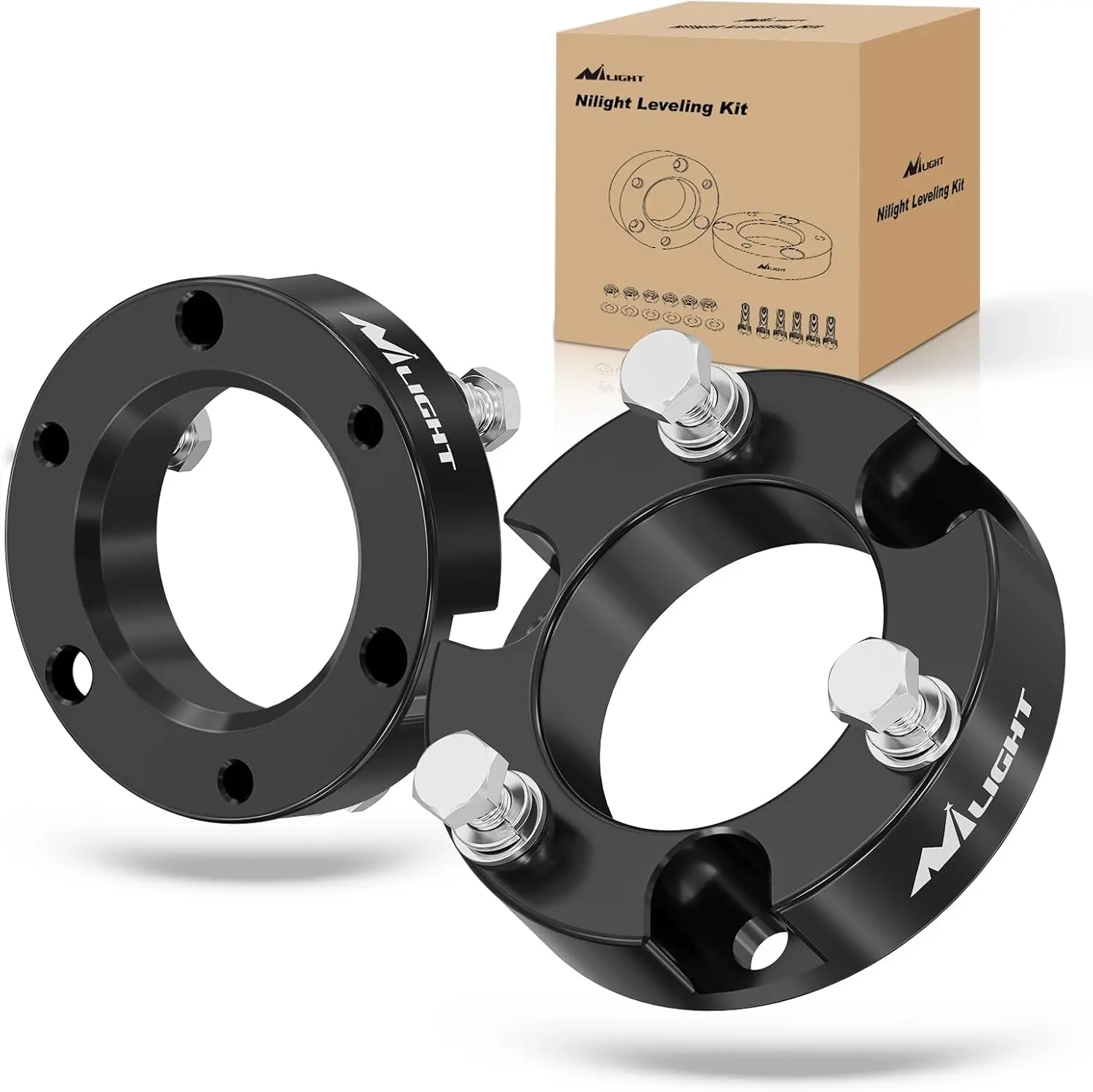 Nilight 2-in-1 Front Leveling Lift Kit for 1999-2006 Tundra 2WD/4WD, 6061 Aluminum Alloy CNC-Processed Strut Spacers, Rust-Resistant for Longer-Lasting Suspension Raise