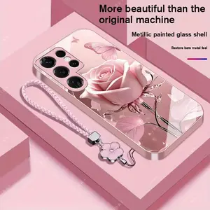 Suitable for [Galaxy S25 Ultra] high-end phone case，a beautiful four-leaf clover lanyard is included,exquisite and high-end design,a variety of colors are available for you to choose from YM99