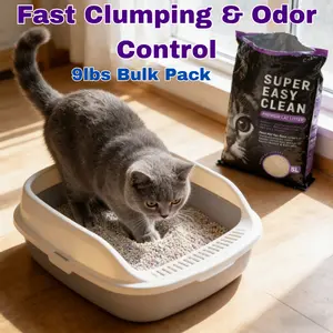 EcoJoy Pets 9lbs Cat Litter, 99% Dust-Free Bentonite Clay, Instant Hard Clumping, 3 Scents (Lavender/Lemon/Apple), 24h Odor Control