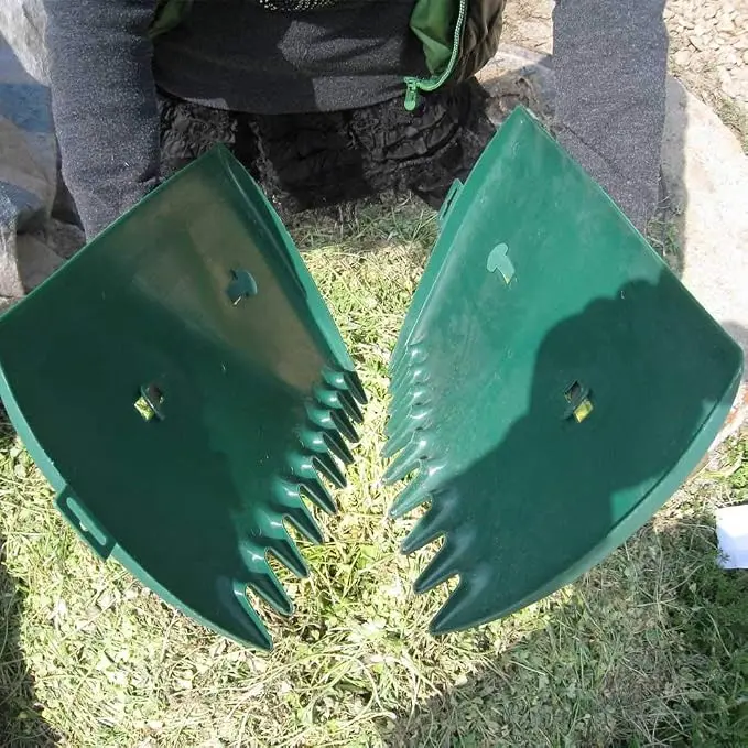 ECOS INNOVATION 2pcs Handheld Outdoor Leaf Grabber Set Pack, Gardener's Practical Scoops for Fast Fallen Leaves, Grass Clippings & Trash Pickup