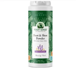 FOOT SENSE All Natural Smelly Foot & Shoe Powder - Foot Odor Eliminator lasts up to 6 months. Natural formula for smelly shoes and stinky feet. Protects disinfects & deodorizes.