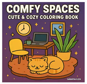 【JUST RELEASED】Comfy Spaces: Cute & Cozy Coloring Book Featuring featuring cozy workspaces, relaxing reading nooks, and charming spots for Relaxation