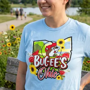 Buc-ee's Ohio State Map Light Blue Shirt