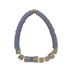 MON AMOUR Lilac Clay Disc Beaded Bracelet