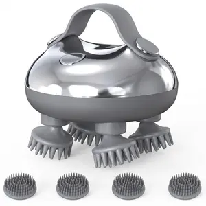 Electric Scalp Massager, USB Rechargeable Head Massager with 4 Silicone Massage Heads, 3 Modes, Portable Wet & Dry Scalp Massage Device. Viral / Trending / Must-Have / Portable Wellness