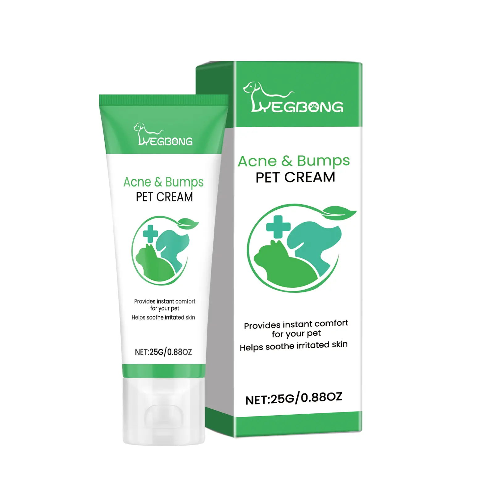 Yegbong Pet Fur & Skin Care Cream with Ganoderma Extracts, Calendula Extracts - 0.88oz/25g Bottle, Gentle Formula Soothes Skin, Reduces Swelling for Dogs, Cats