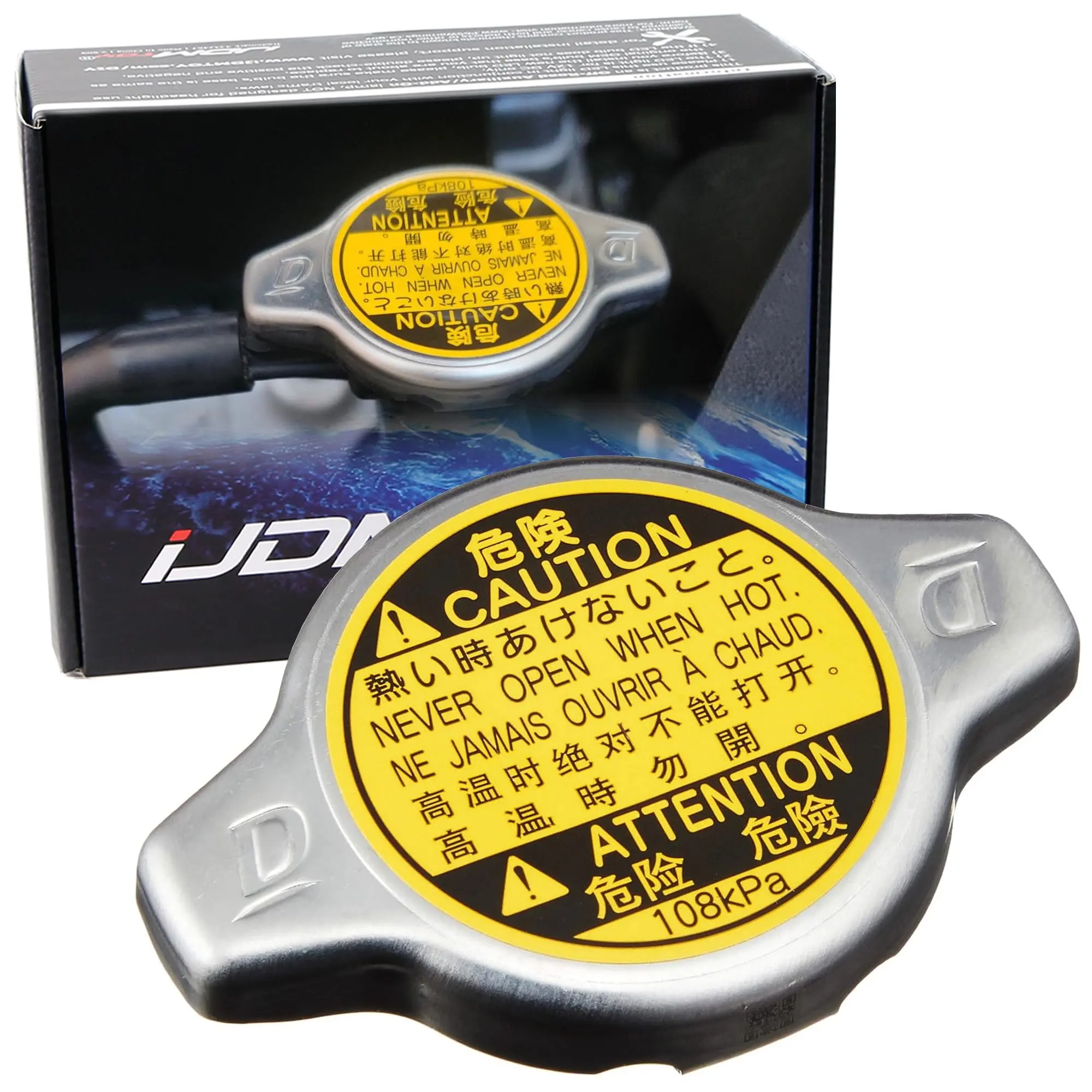 iJDMTOY 108kPA Radiator Pressure Cap For Toyora 4Runner Camry Corolla Sequoia Tundra Supra Matrix; For Lexus ES GS RX SC, etc