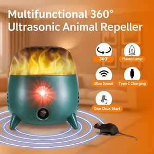 Ultrasonic Animal Repeller: Features Motion Sensing, Flame-Effect Lighting, and Motor Vibration Functions. Effectively repels deer, cats, raccoons, dogs, birds, rabbits, squirrels, and rodents. An ideal choice for yards, gardens, and farms.