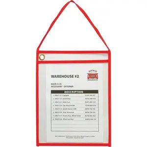 C-Line, CLI41924, Hanging Strap Shop Ticket Holder, 15 / Box, Red, Clear