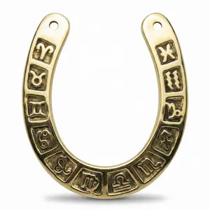 Zodiac Horseshoe All 12 Signs — Cast Metal Lucky Charm Talisman