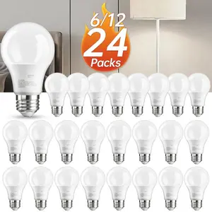 A19 E26 LED Light Bulbs 60W Equivalent – 800LM 9W Energy Saving, 2700K–5000K White Options, 80+ CRI, 6/12/24 Pack for Home & Office