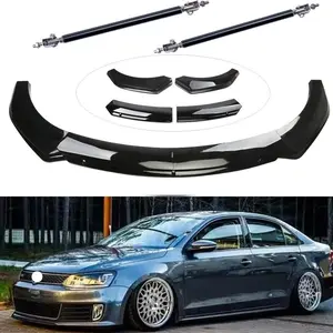 For VW Jetta MK6 MK7 Car Front Bumper Lip Spoiler With Strut /Rods