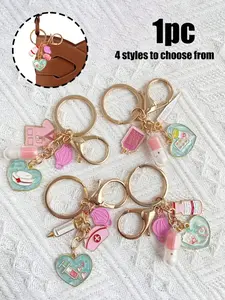 Medical Theme Keychain for Nurses and Doctors, Alloy Stethoscope Heart Pendant, Ring, Thank You Gift, Medical Student Graduation Gift, Trendy Cute Keychain