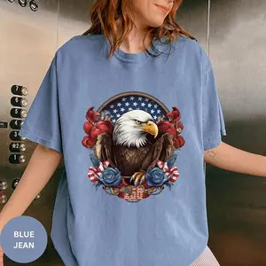 Patriotic Eagle 250 Anniversary Shirt, USA Flag Roses Vintage Graphic Tee, Independence Day 4th of July Freedom Outfit T-shirt Comfort Colors.
