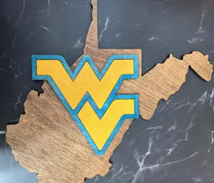 Wooden WVU Sign - Unique Wooden Design for Home or Event Use Decor Multicolor