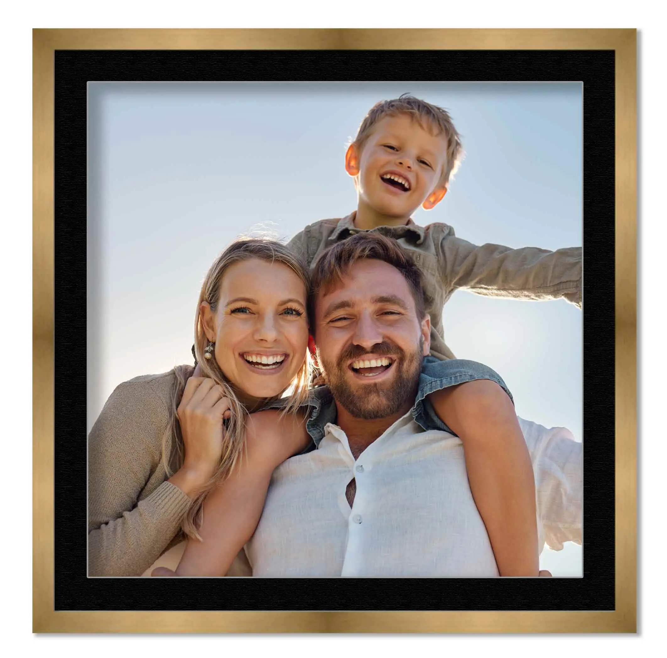 17x17 Frame with Mat - Bronze 20x20 Frame Wood Made to Display Print or Poster Measuring 17 x 17 Inches with Black Photo Mat