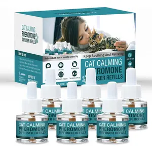6 Pack 48ml Cat Calming Pheromone Diffuser Refill, Calming for Cat Anxiety and Stress, Lasts 180 Days, Fits All Cats