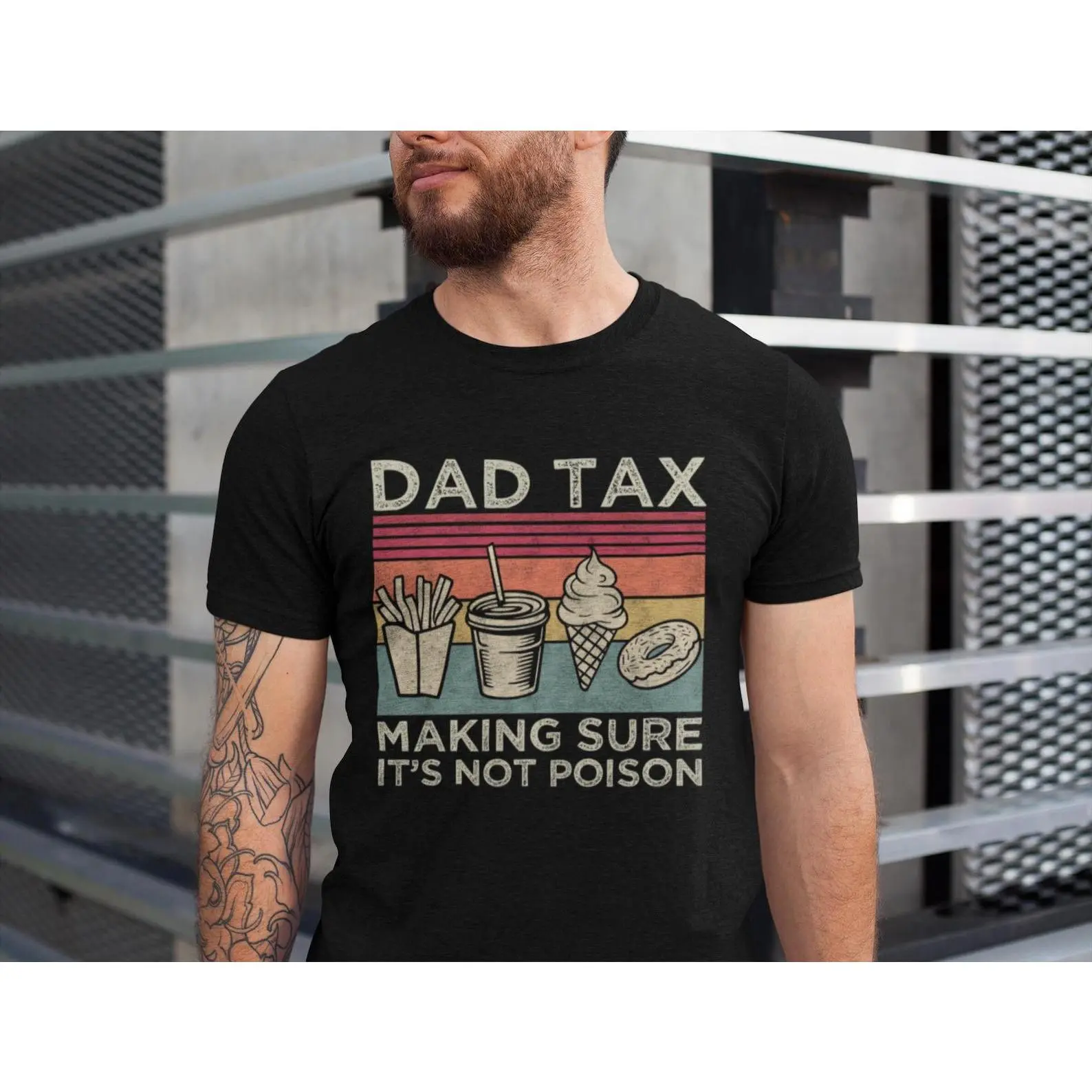 Dad Tax Shirt, Retro Dad Graphic Tee Shirts, Dad Tax Making Sure It's Not Poison Shirt, Father's Day Gift for Husband, Dad Jokes Men's Funny Shirt