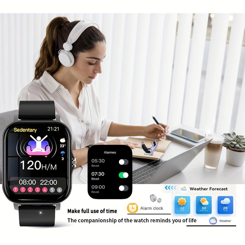 Smart Watch with Answer/Make Calls/Message Reminder,1.83" HD Touchscreen Fitness Tracker, Bluetooth Notifications/Calls, IP68 Waterproof, 112+ Sport Modes, 24/7 Heart Rate & Sleep Monitor for iPhone Android iOS (Black) Wearable Smartphone Wristwatch